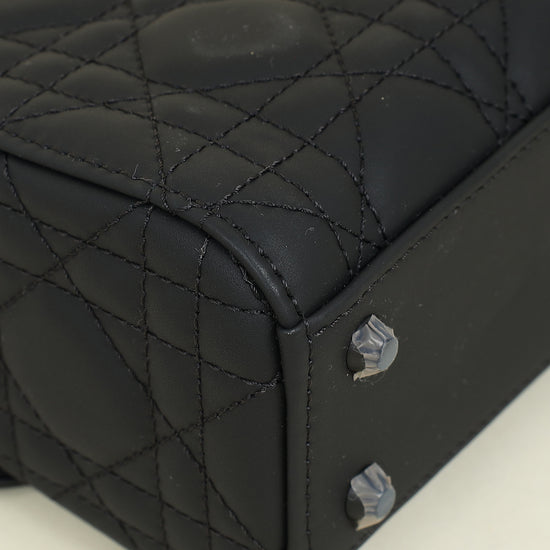 Christian Dior Black Ultramatte Lady Dior Mini Chain Bag