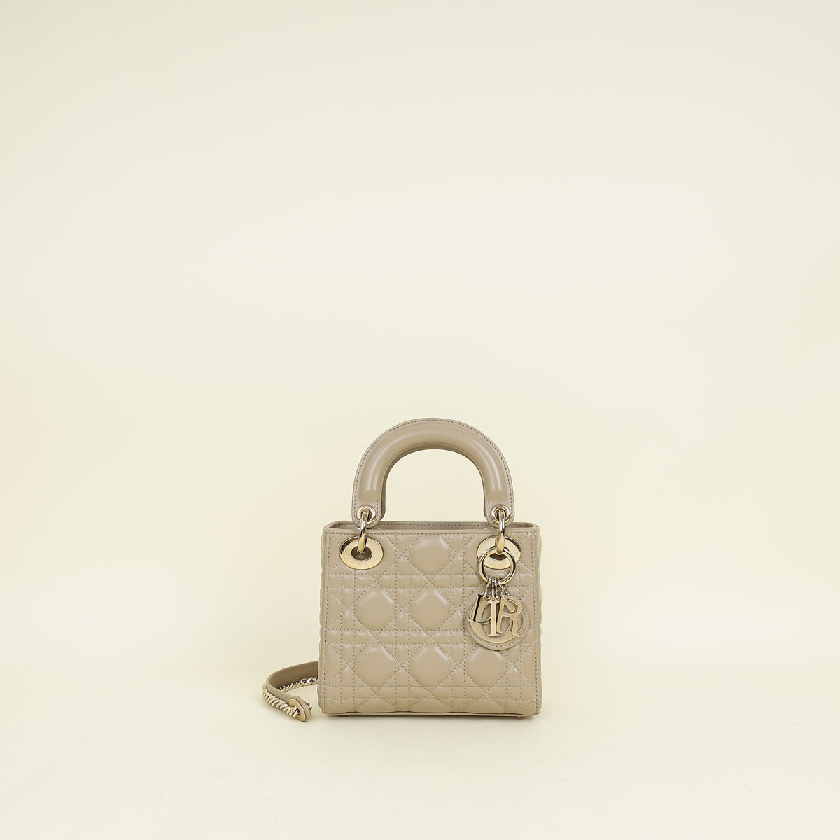 Christian Dior Beige Lady Dior Mini Chain Bag