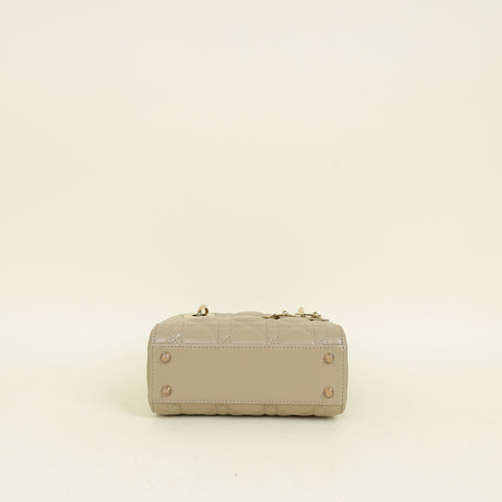 Christian Dior Beige Lady Dior Mini Chain Bag