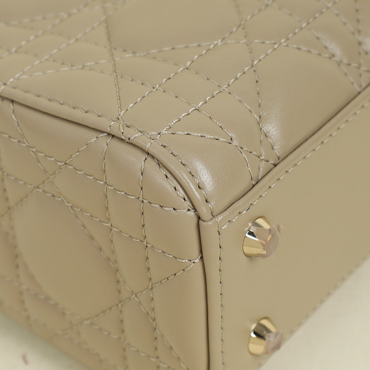 Christian Dior Beige Lady Dior Mini Chain Bag