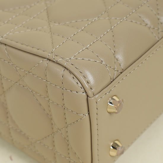 Christian Dior Beige Lady Dior Mini Chain Bag