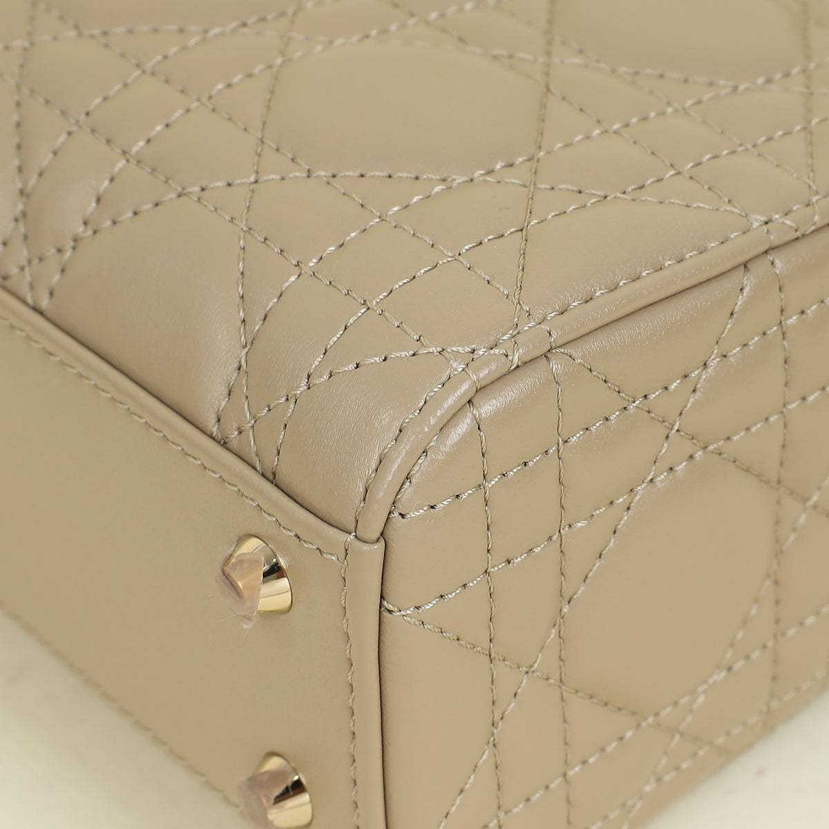 Christian Dior Beige Lady Dior Mini Chain Bag