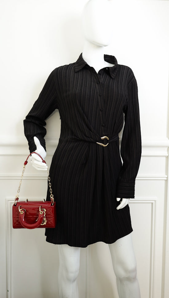 Christian Dior Cherry Red Micro Lady D-joy Bag