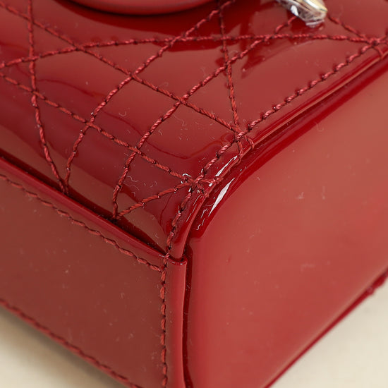 Christian Dior Cherry Red Micro Lady D-joy Bag
