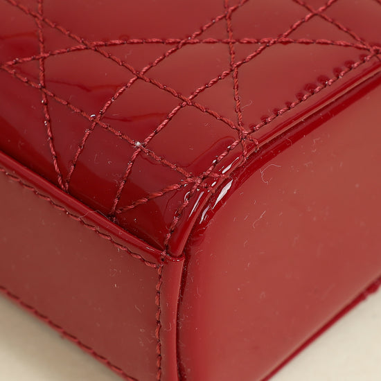 Christian Dior Cherry Red Micro Lady D-joy Bag