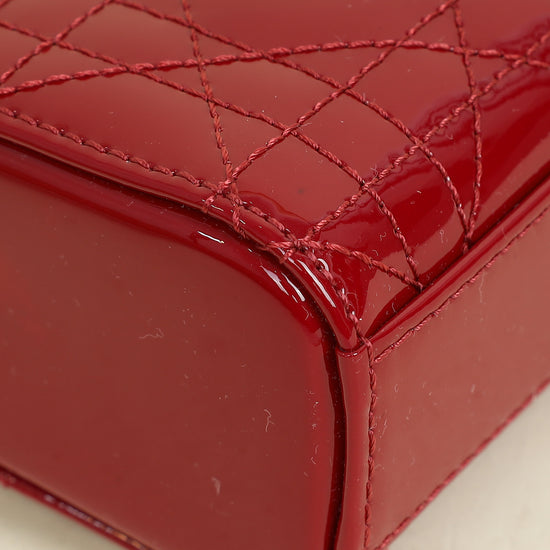 Christian Dior Cherry Red Micro Lady D-joy Bag