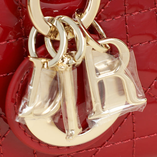 Christian Dior Cherry Red Micro Lady D-joy Bag
