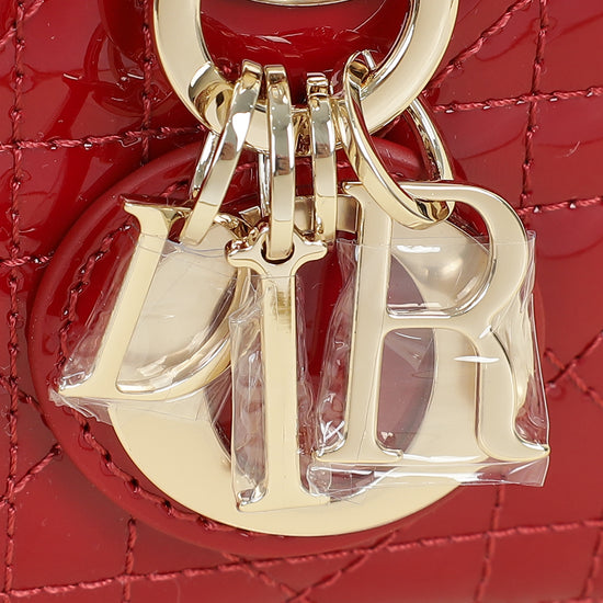 Christian Dior Cherry Red Micro Lady D-joy Bag