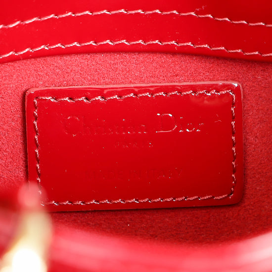 Christian Dior Cherry Red Micro Lady D-joy Bag