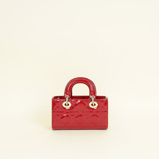 Christian Dior Cherry Red Micro Lady D-joy Bag
