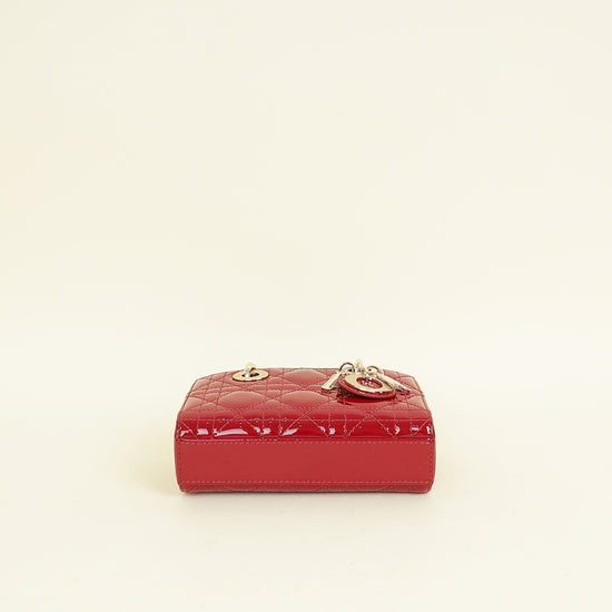Christian Dior Cherry Red Micro Lady D-joy Bag