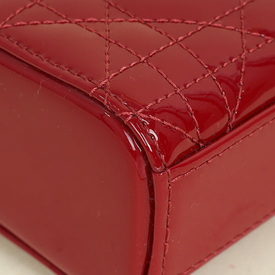 Christian Dior Cherry Red Micro Lady D-joy Bag