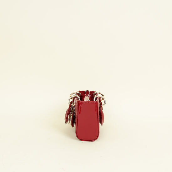 Christian Dior Cherry Red Micro Lady D-joy Bag