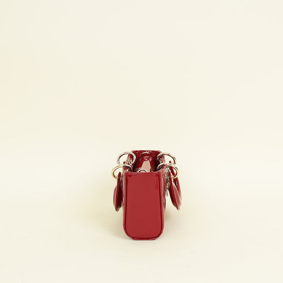 Christian Dior Cherry Red Micro Lady D-joy Bag