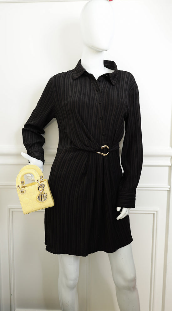Christian Dior Light Yellow Lady Dior Micro Bag