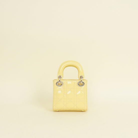 Christian Dior Light Yellow Lady Dior Micro Bag