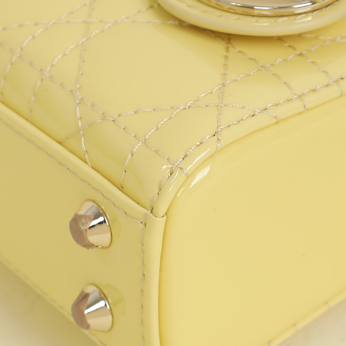 Christian Dior Light Yellow Lady Dior Micro Bag