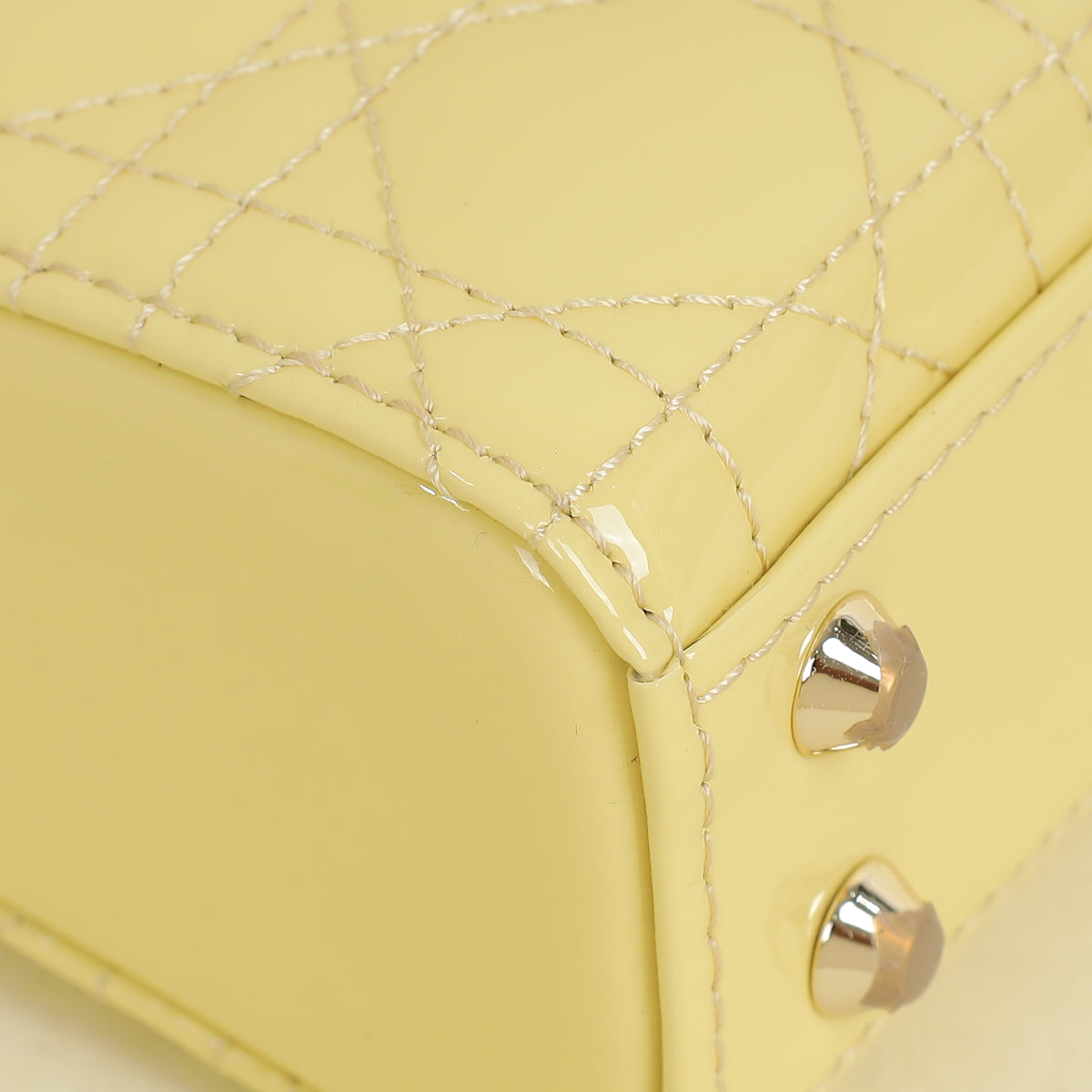 Christian Dior Light Yellow Lady Dior Micro Bag