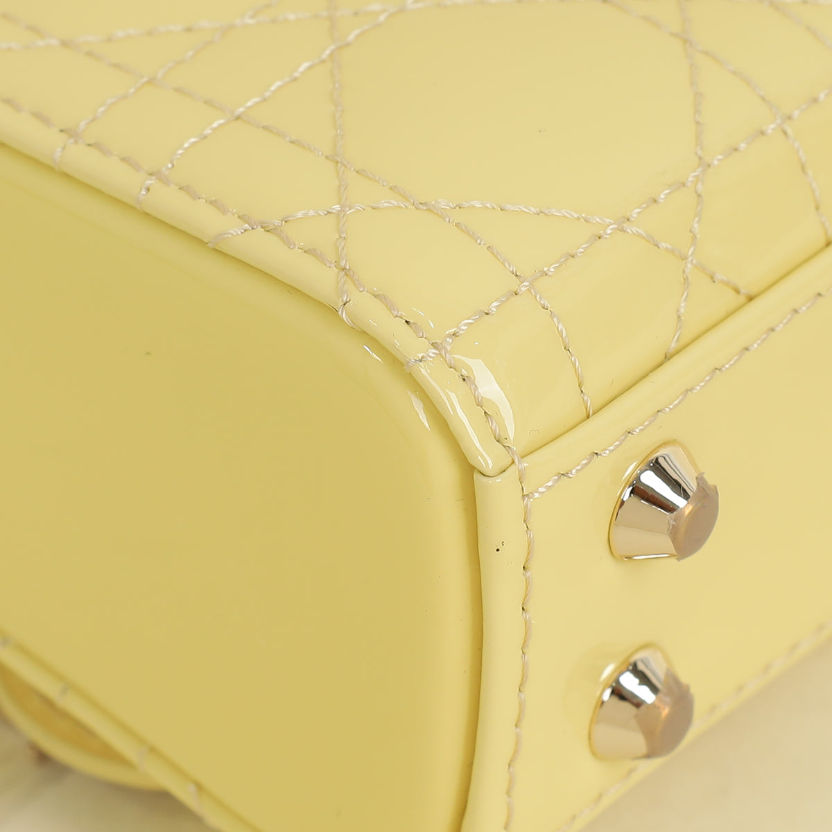 Christian Dior Light Yellow Lady Dior Micro Bag