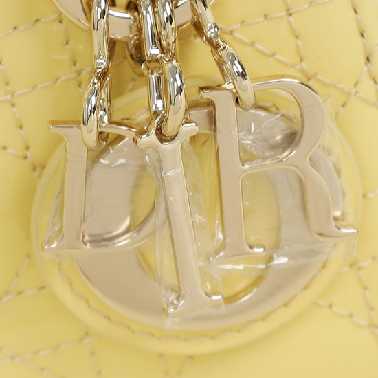 Christian Dior Light Yellow Lady Dior Micro Bag