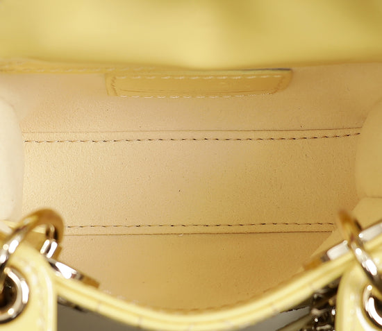 Christian Dior Light Yellow Lady Dior Micro Bag
