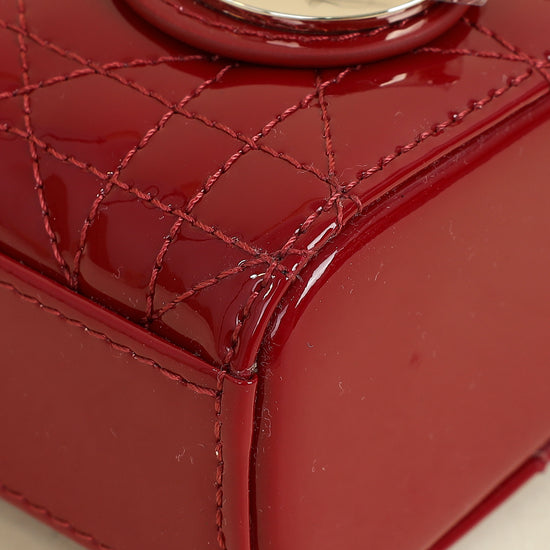Christian Dior Cherry Red Micro Lady D-joy Bag