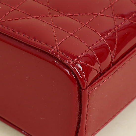 Christian Dior Cherry Red Micro Lady D-joy Bag