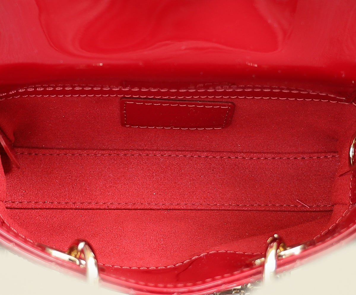 Christian Dior Cherry Red Micro Lady D-joy Bag