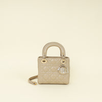 Christian Dior Beige Lady Dior Mini Chain Bag