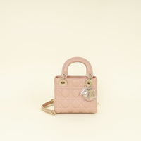 Christian Dior Pink Nude Lady Dior Mini Chain Bag