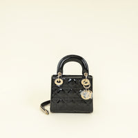 Christian Dior Black Lady Dior Mini Chain Bag