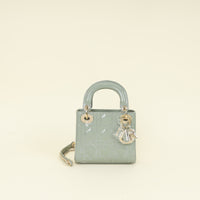 Christian Dior Grey Lady Dior Mini Chain Bag