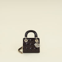 Christian Dior Dark Wine Lady Dior Mini Chain Bag