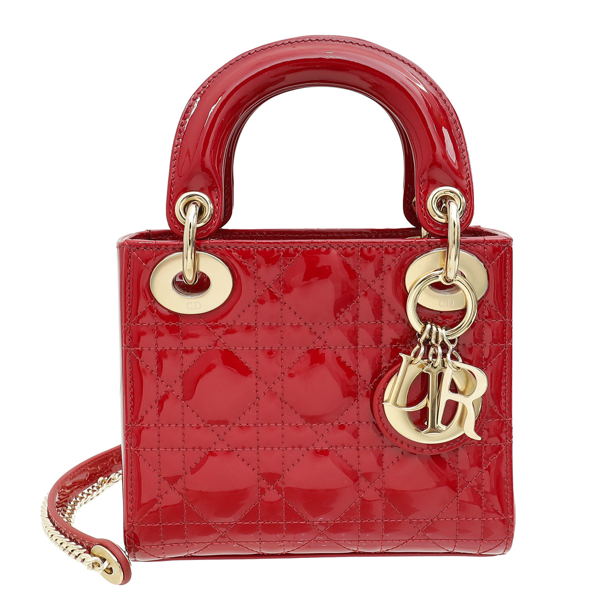 Christian Dior Red Mini Chain Lady Dior Bag-Christian Dior-THE CLOSET
