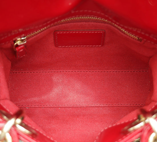 Load image into Gallery viewer, Christian Dior Red Mini Chain Lady Dior Bag
