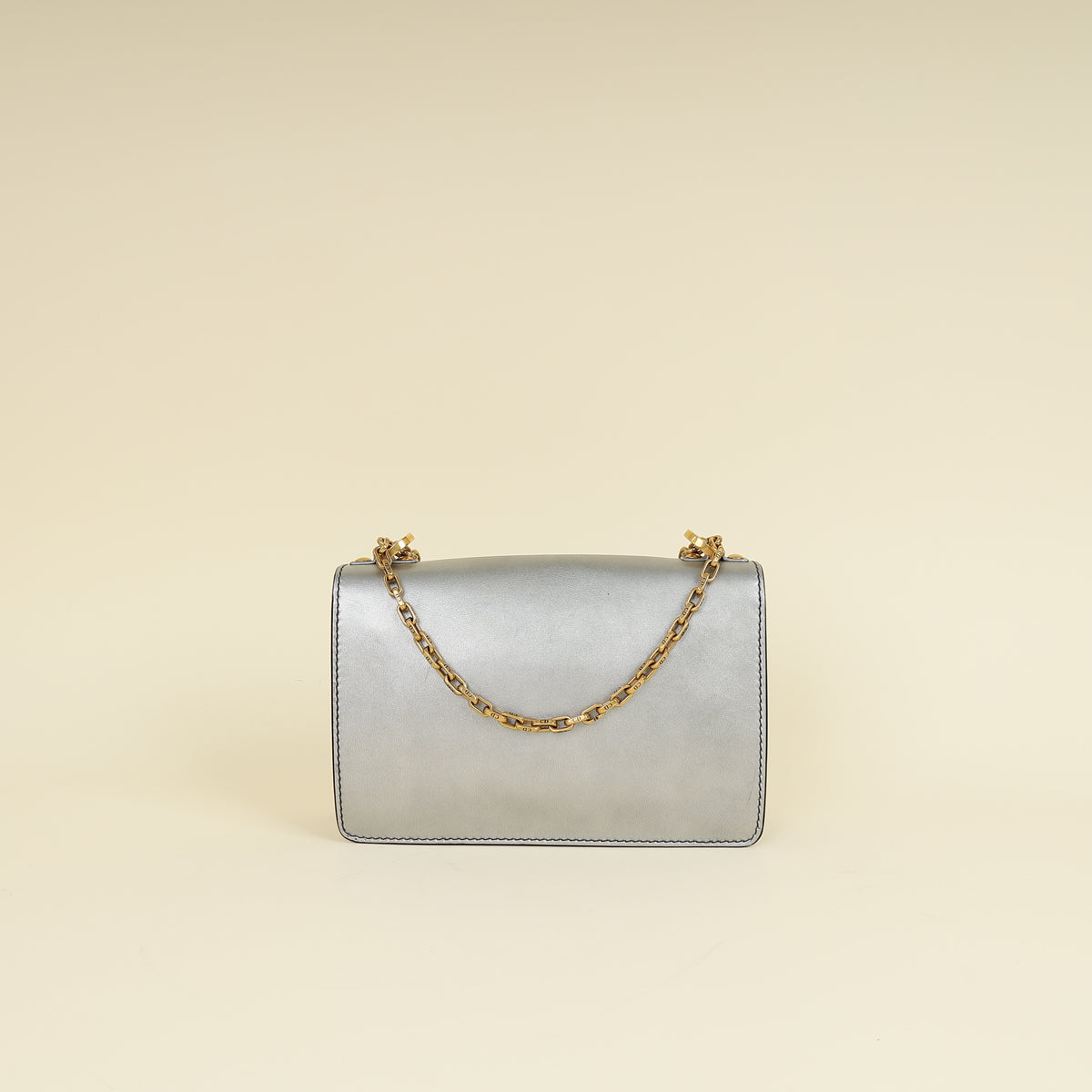 Christian Dior Metallic Grey J'adior Medium Flap Chain Bag-Christian Dior-THE CLOSET