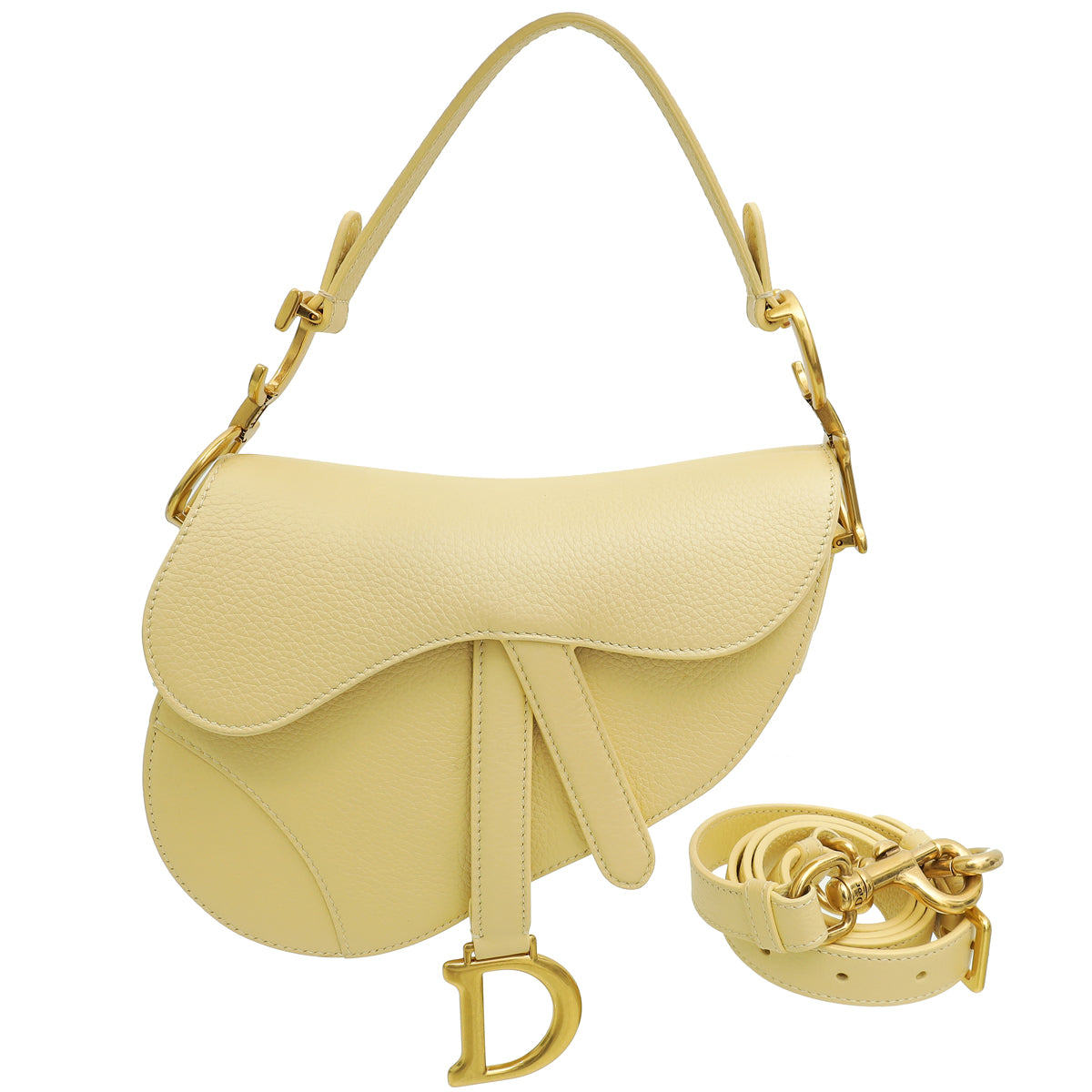 Christian Dior Yellow Mini Saddle Bag w/Strap