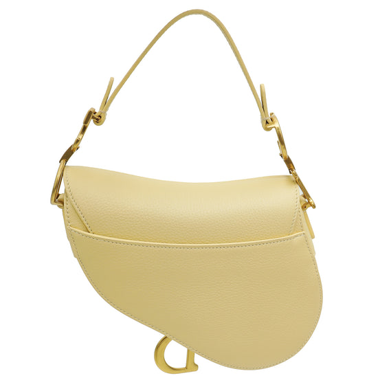 Christian Dior Yellow Mini Saddle Bag w/Strap