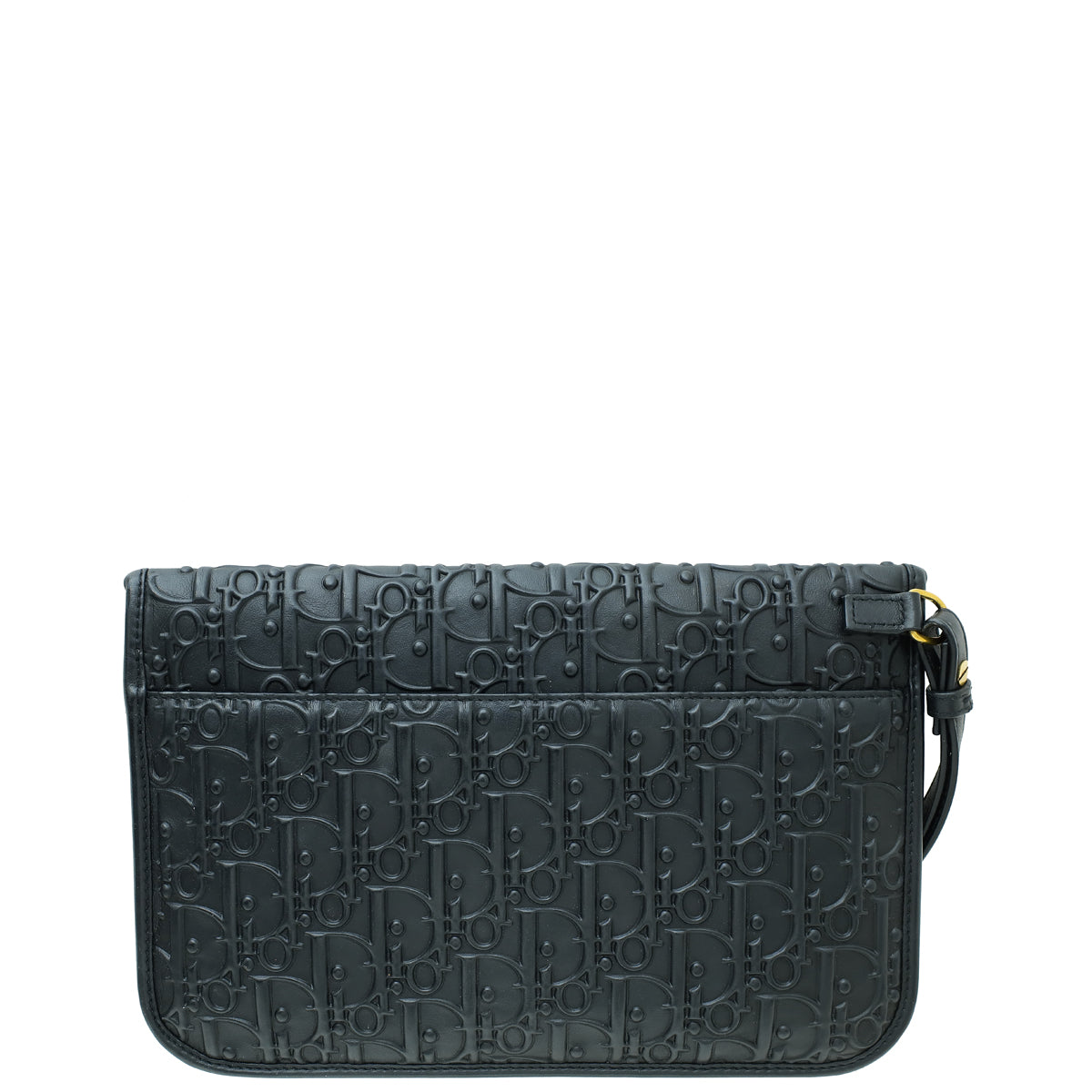 Christian Dior Black Oblique Embossed Wristlet Flap Pouch-Christian Dior-THE CLOSET