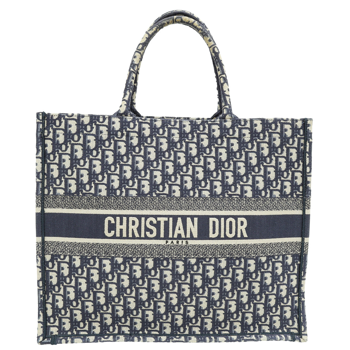 Christian Dior Navy Blue Oblique Book Tote Large Bag