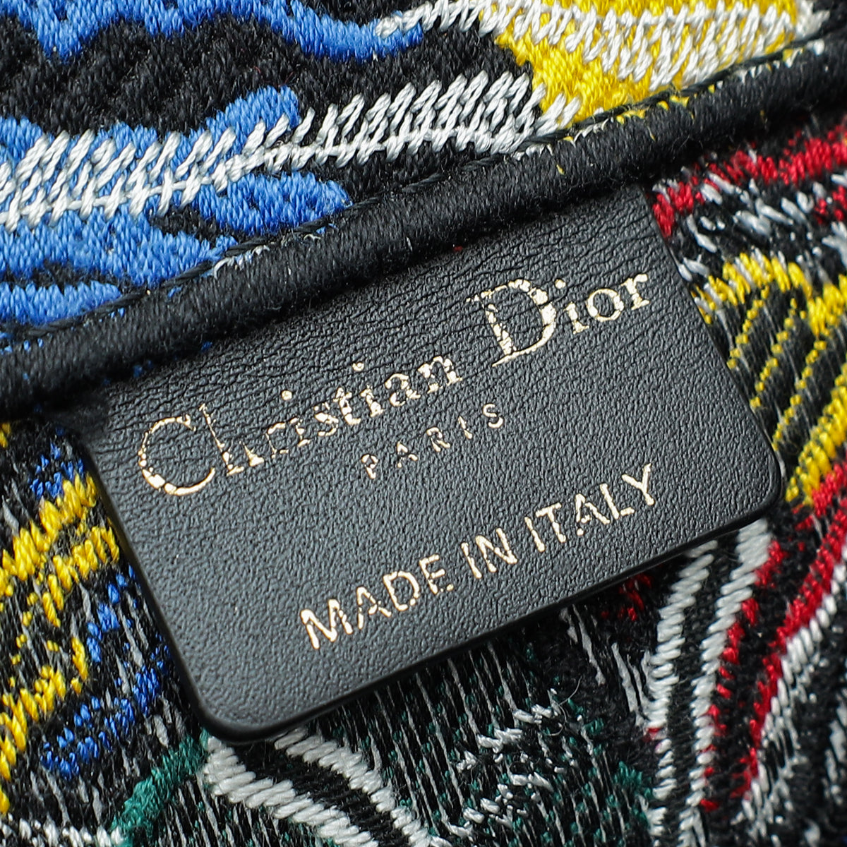 Christian Dior Multicolor Book Tote Butterfly Embroidered Large Bag