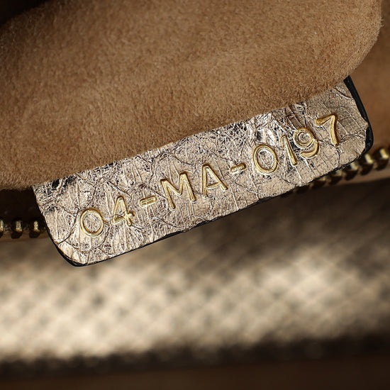 Christian Dior Metallic Rose Gold Python Lady Dior Cannage Supple Mini Bag-Christian Dior-THE CLOSET