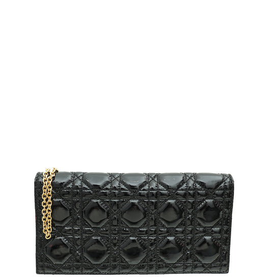 Christian Dior Black Cannage Lady Dior Chain Clutch