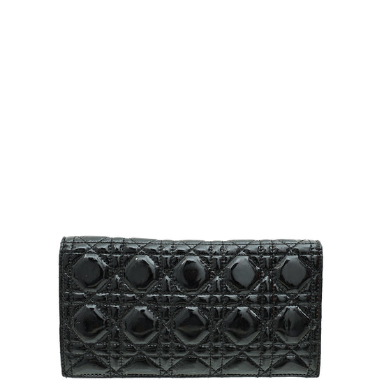 Christian Dior Black Cannage Lady Dior Chain Clutch