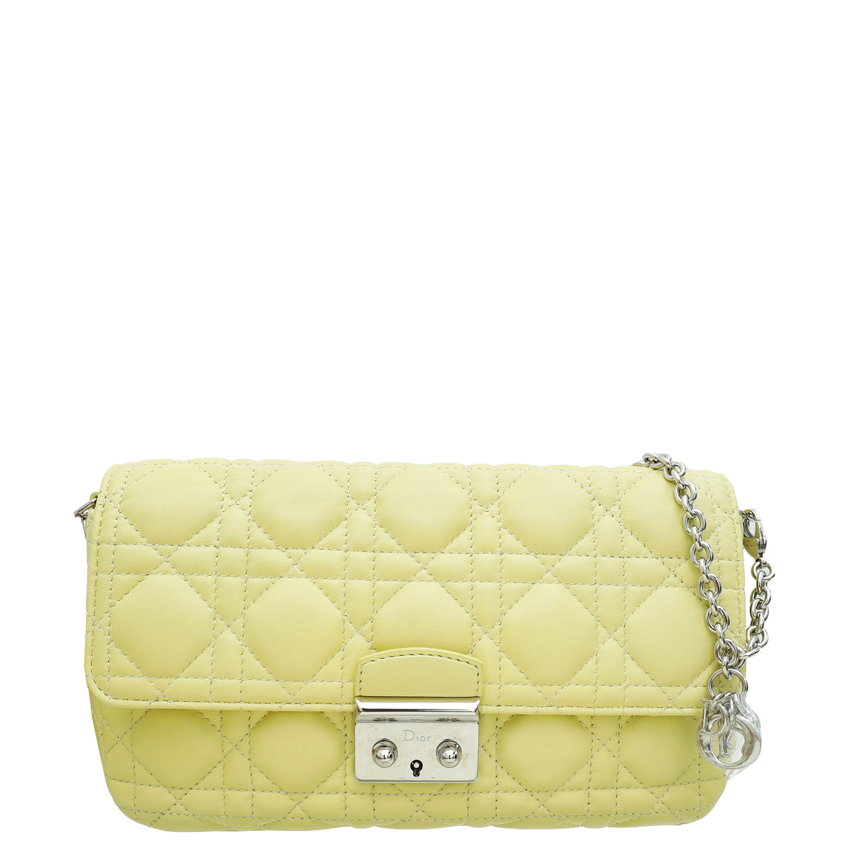 Christian Dior Light Yellow Cannage "Miss Dior" Promenade Chain Pouch