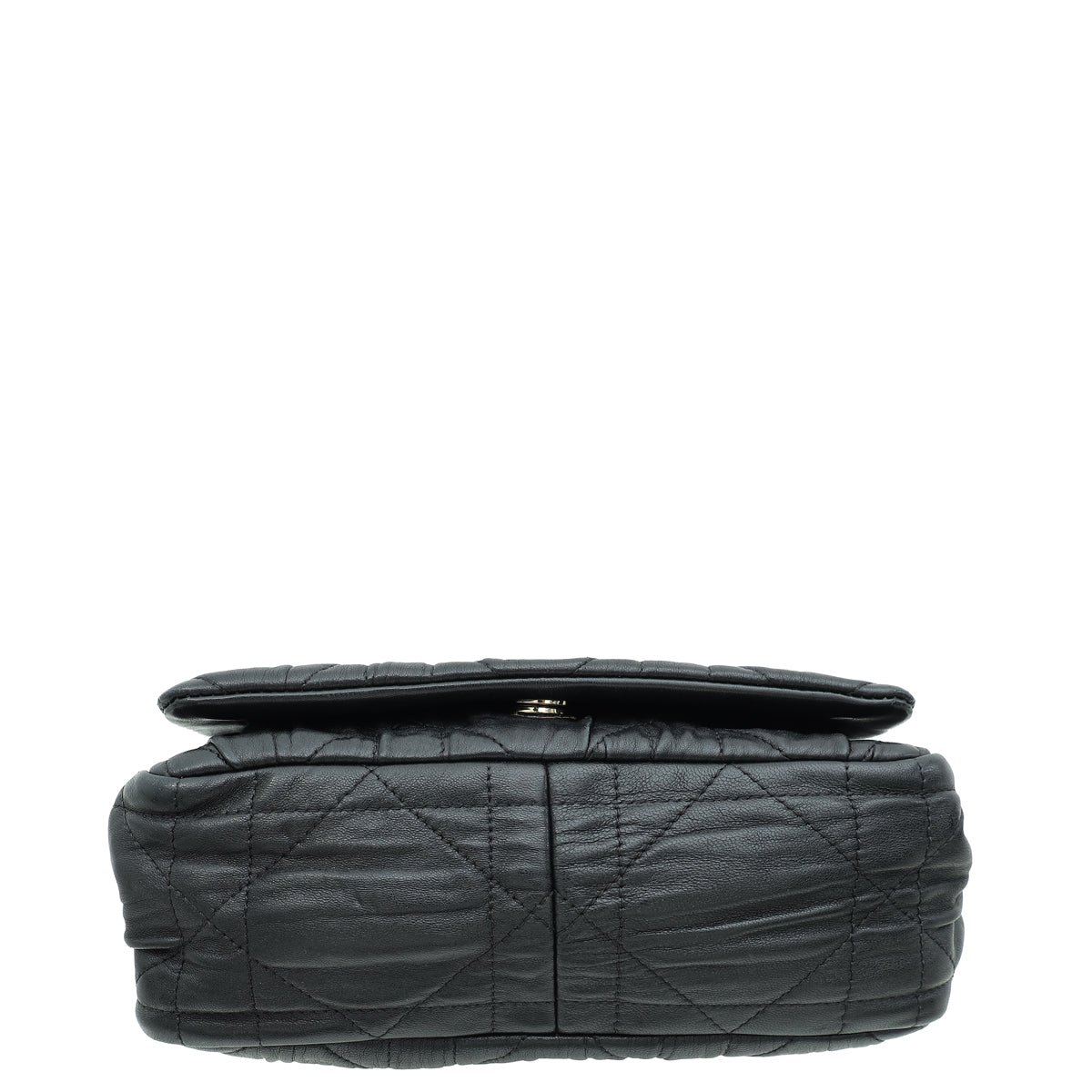 Christian Dior Black Gaufre Cannage Delices Flap Small Bag