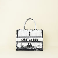 Christian Dior Bicolor Paris Embroidery Book Tote Medium Bag