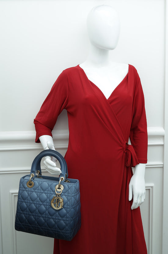 Christian Dior Blue Ombre Lady Dior Medium Bag