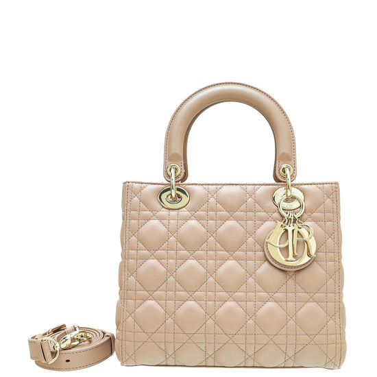 Christian Dior Rose Des Vents Lady Dior Medium Bag