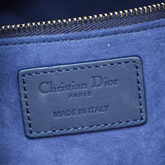 Christian Dior Blue Ultramatte Cannage Lady Dior Medium Bag